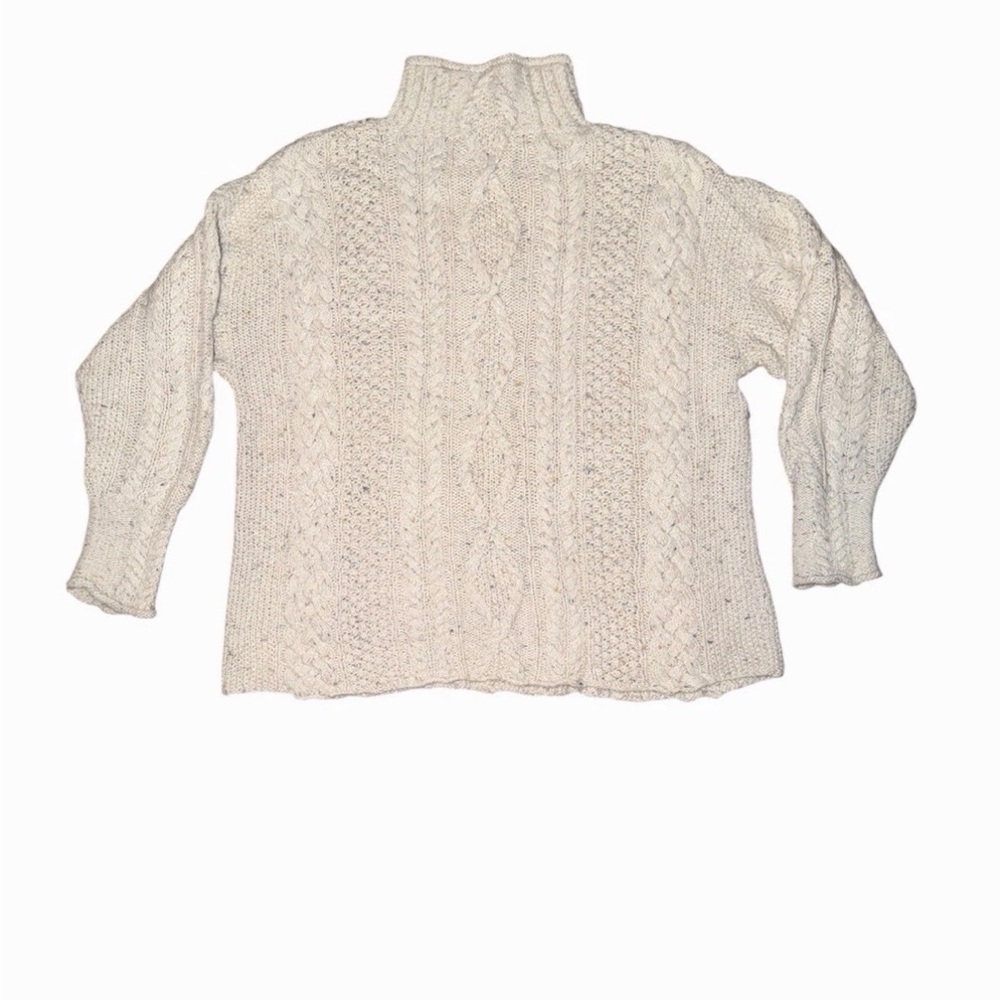 Express Cream Turtleneck Cable Knit Sweater